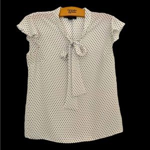 Classic Polka Dot Tie Front Flutter Sleeve Blouse by Atmosphere Size 4